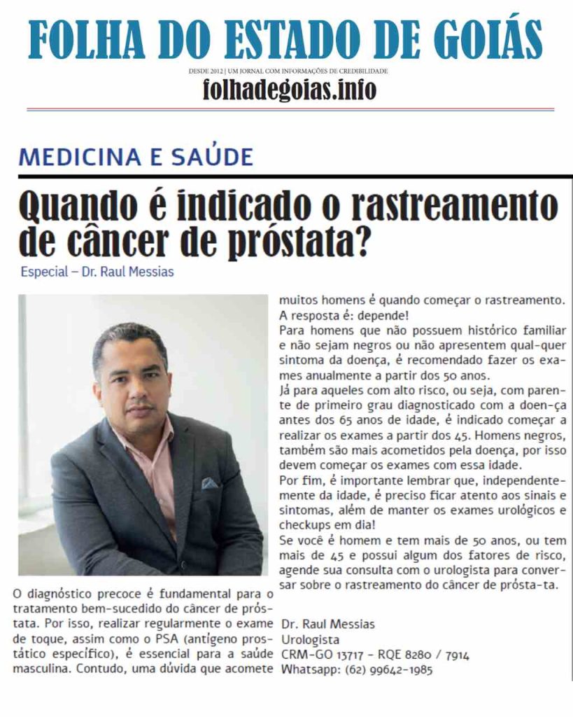 Destaque no Jornal Folha de Estado de Goiás
